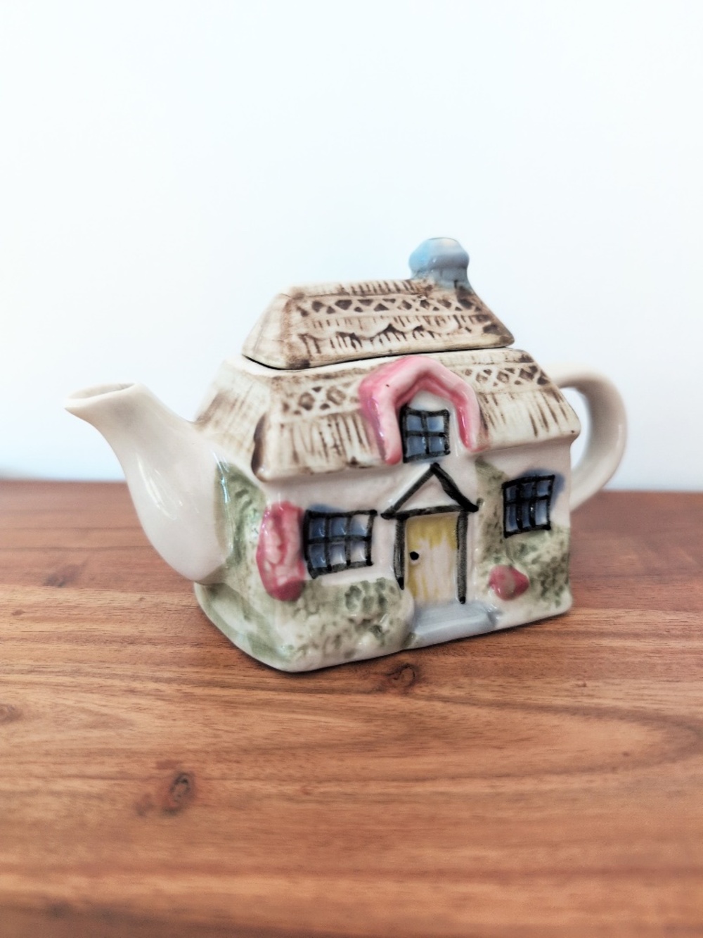 Vintage Cottage House Mini Ceramic Teapot Creamer Ceramic English Cottageware